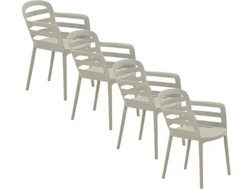 Garden Impressions Mira tuinstoel zand - 4 stuks