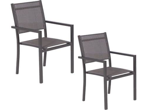 Garden Impressions Moon tuinstoel donker grijs - 2 stuks