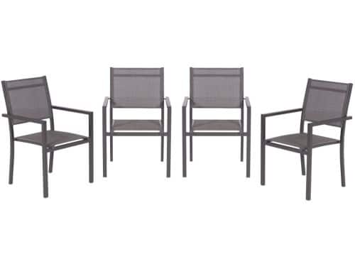 Garden Impressions Moon tuinstoelen set van 4 - carbon black