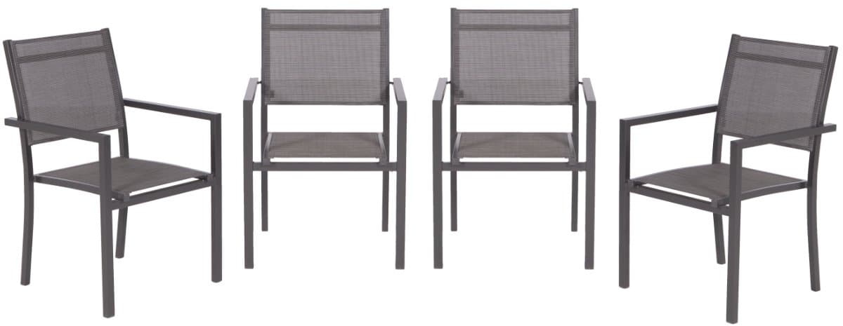 garden impressions moon tuinstoelen set van 4 carbon black