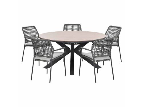 Garden Impressions Natas tuinset grijs 6-delig - Tulli tuintafel light