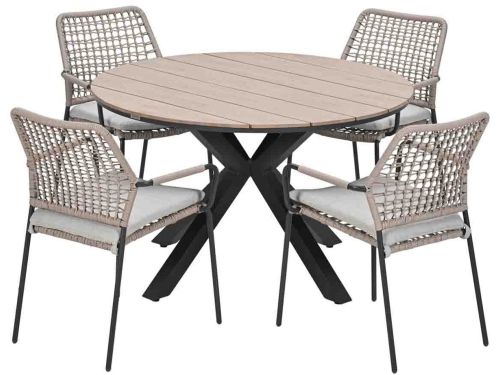 Garden Impressions Natas tuinset sand 5-delig - Tulli tuintafel light