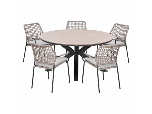 Garden Impressions Natas tuinset sand 6-delig - Tulli tuintafel light