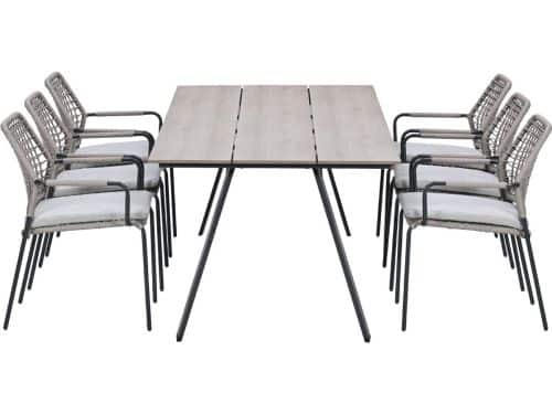 Garden Impressions Natas tuinset sand 7-delig - Braga tuintafel 220x100