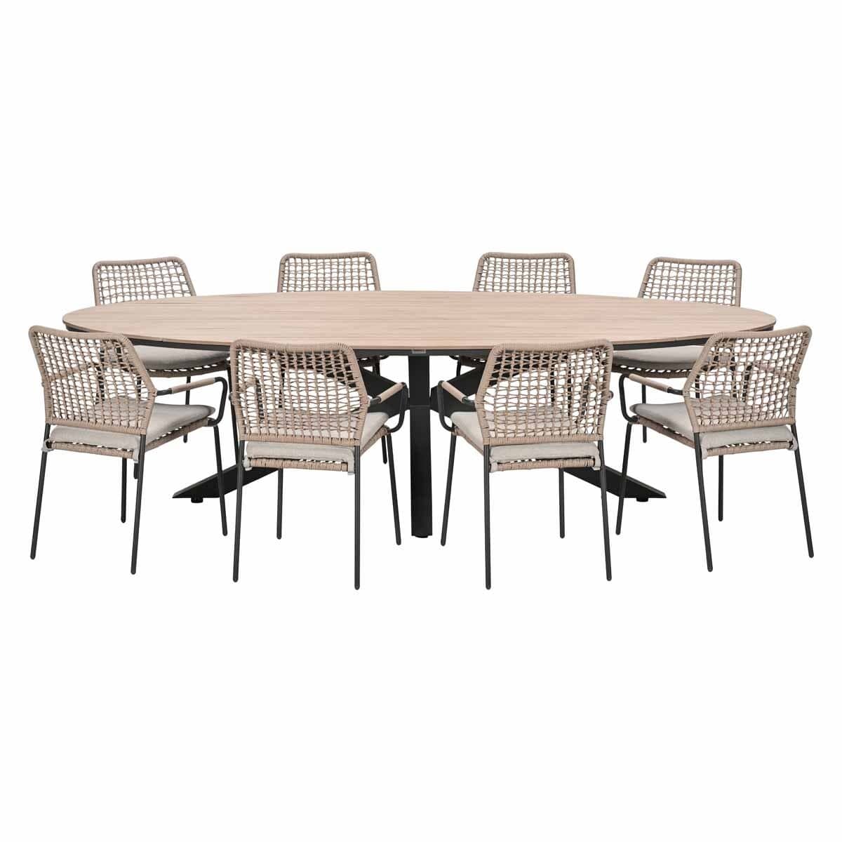 garden impressions natas tuinset sand 9 delig tulli tuintafel ovaal