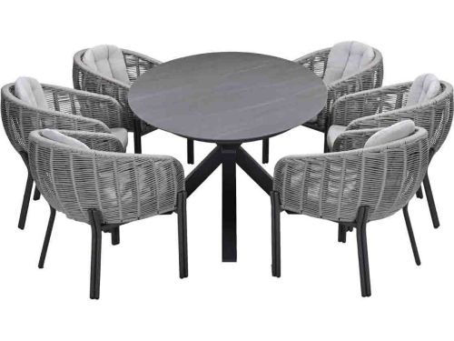 Garden Impressions Padula tuinset 7-delig - Scot tuintafel Napoli grey