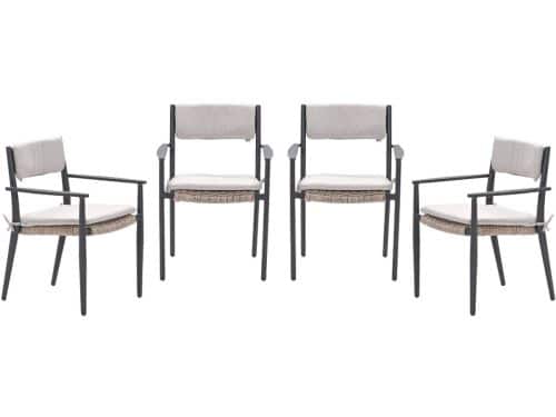 Garden Impressions Parijs tuinstoelen set van 4 - carbon black