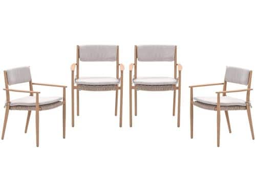 Garden Impressions Parijs tuinstoelen set van 4 - light teak