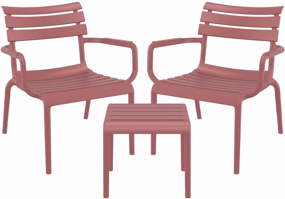 garden impressions paris loungeset 3 delig marsala