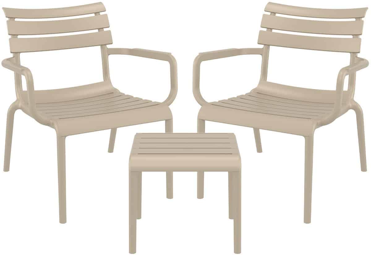 garden impressions paris loungeset 3 delig taupe