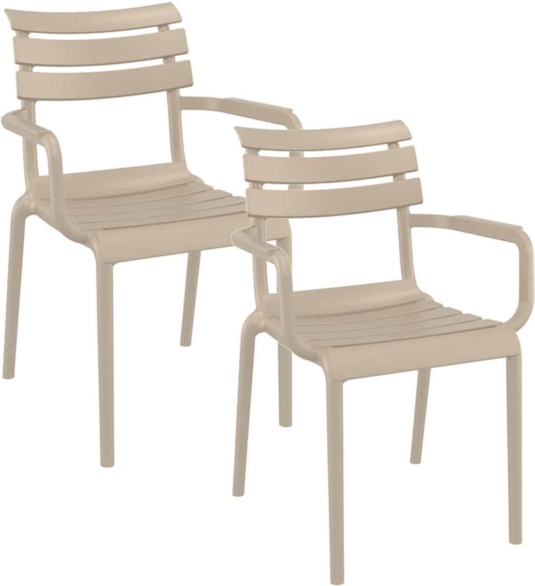 garden impressions paris tuinstoel taupe 2 stuks