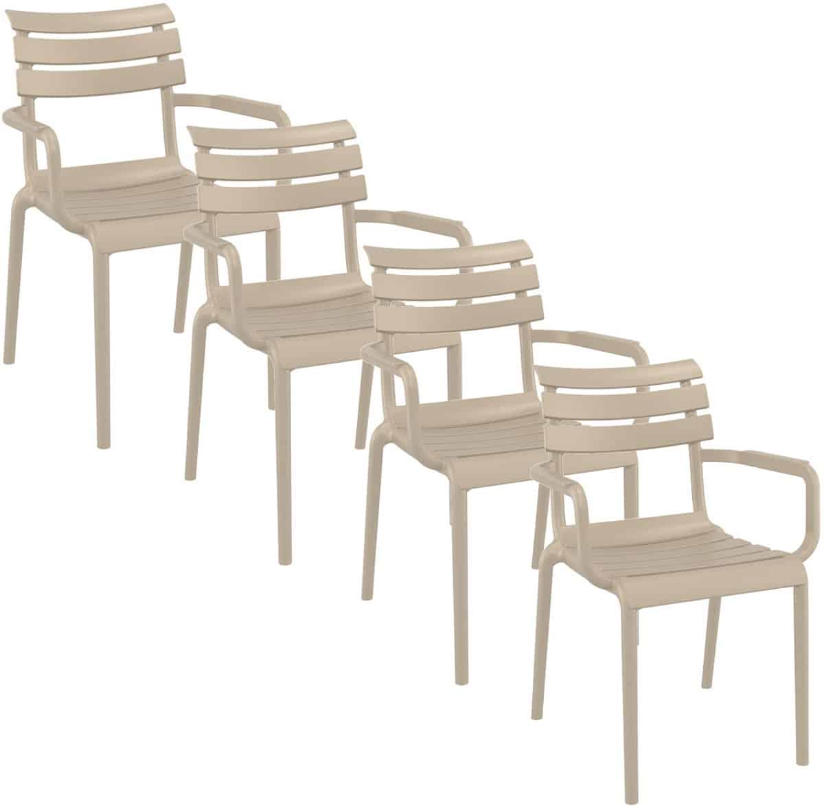 garden impressions paris tuinstoel taupe 4 stuks