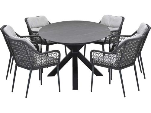 Garden Impressions Pemba tuinset 7-delig - Scot tuintafel Napoli grey