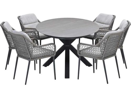 Garden Impressions Pemba tuinset 7-delig - Scot tuintafel Napoli sand