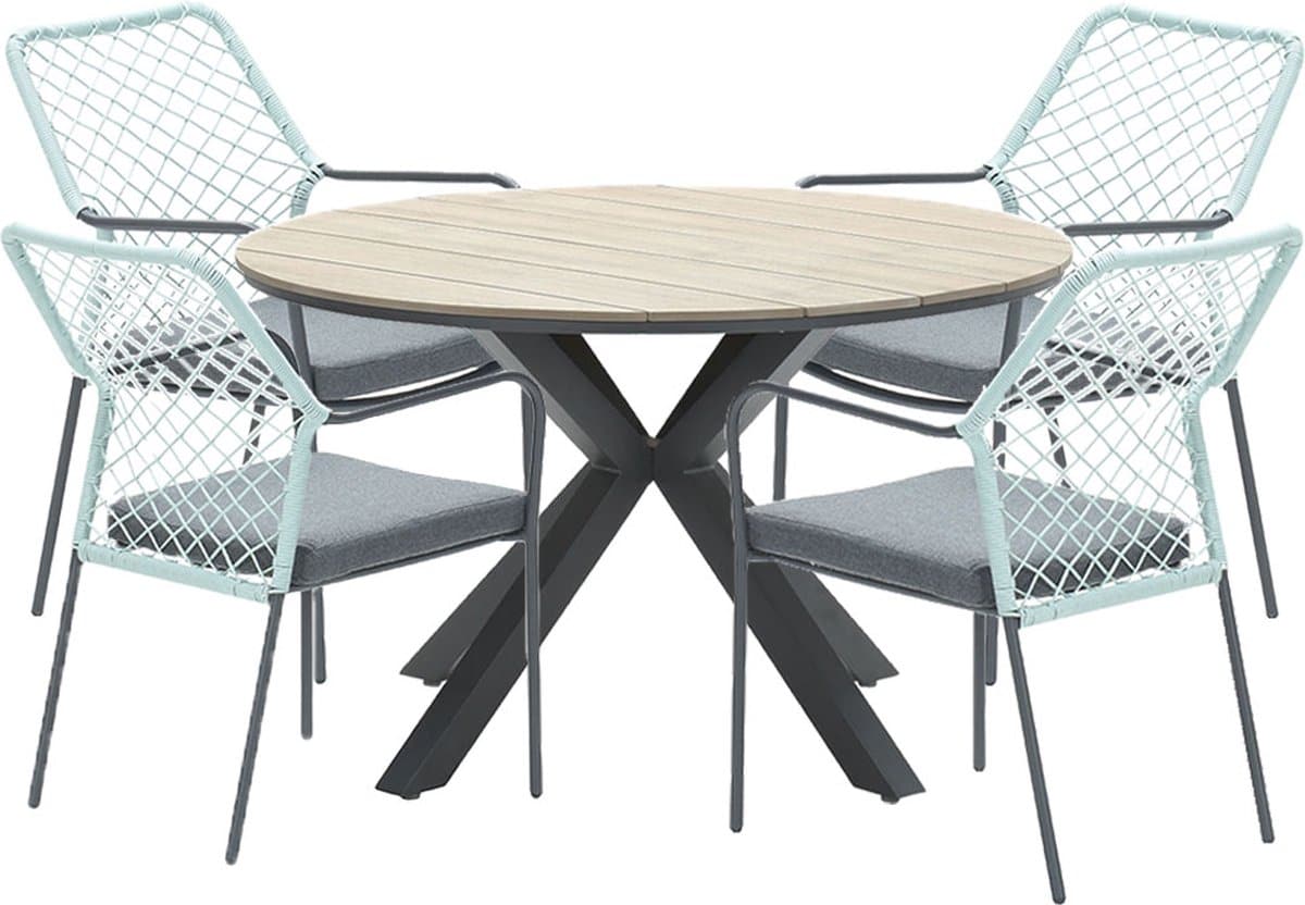 garden impressions ross tuinset 5 delig zacht groen tulli tuintafel