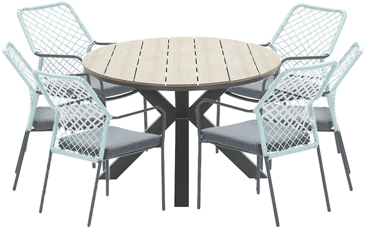 garden impressions ross tuinset 7 delig zacht groen tulli tuintafel