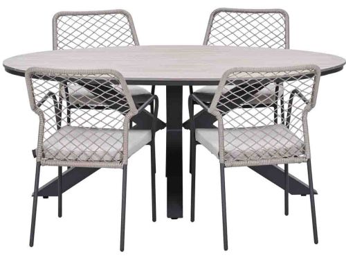 Garden Impressions Ross tuinset sand 5-delig - Tulli tuintafel 180x115