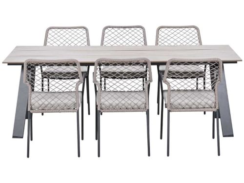 Garden Impressions Ross tuinset sand 7-delig - Braga tuintafel 220x100