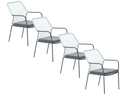 Garden Impressions Ross tuinstoel soft groen - 4 stuks