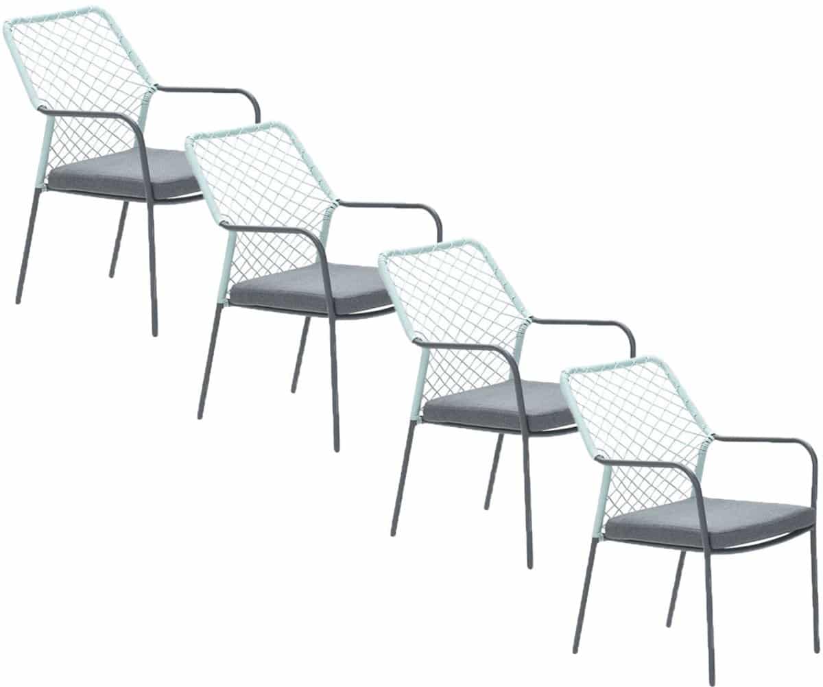 garden impressions ross tuinstoel soft groen 4 stuks