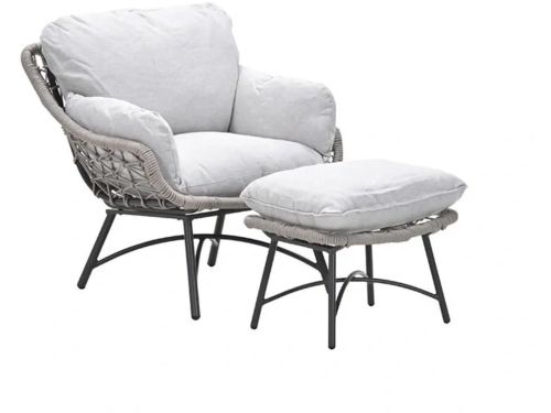 Garden Impressions Selene loungestoel incl voetenbank - rope taupe