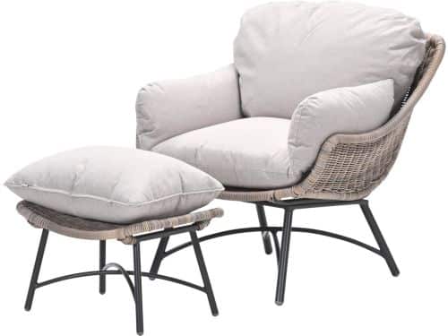 Garden Impressions Selene loungestoel incl voetenbank - vintage willow