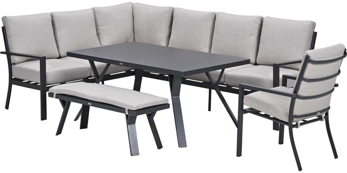 garden impressions senja lounge dining set 5 delig links sandstone