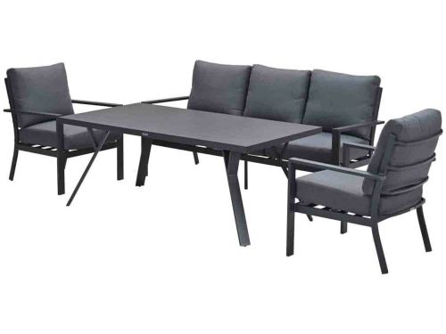 Garden Impressions Senja lounge dining set stoel-bank 4-delig mystic grey
