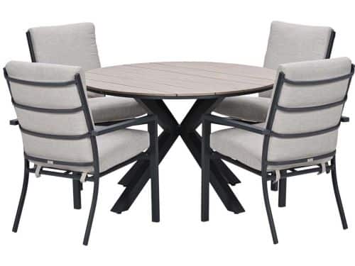 Garden Impressions Senja tuinset 5-delig sandstone - Tulli tuintafel Ø122x75