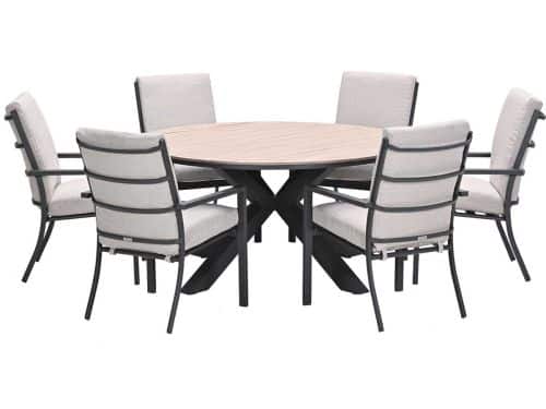 Garden Impressions Senja tuinset 7-delig desert sand - Tulli tuintafel