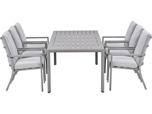 Garden Impressions Senja tuinset 7-delig taupe - Kasper tuintafel 220x93