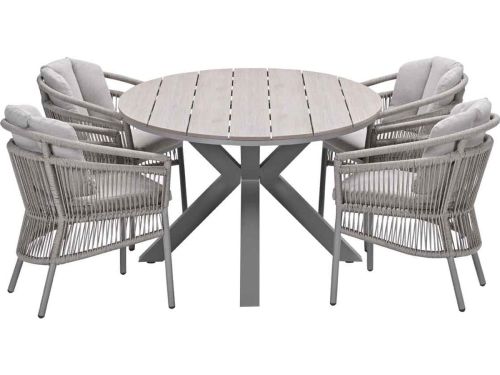 Garden Impressions Sorong tuinset 5-delig - Tulli tuintafel 180x115 cm