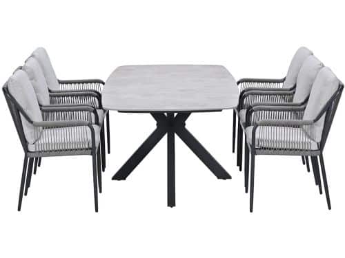 Garden Impressions Stevie tuinset 7-delig - Fiore tuintafel 220x100 cm