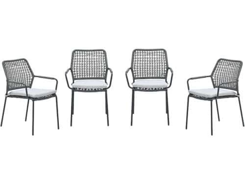 Garden Impressions Swifty tuinstoelen set van 4 - carbon black