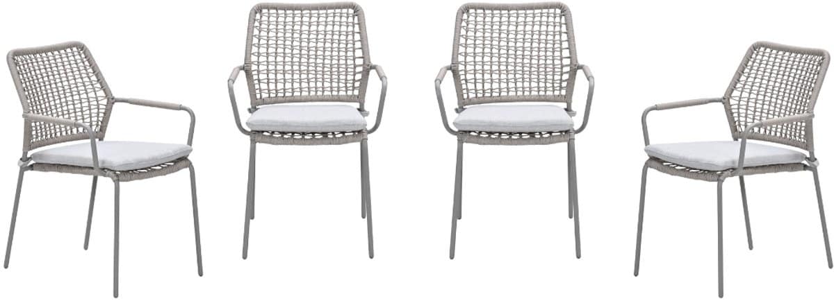 garden impressions swifty tuinstoelen set van 4 taupe /