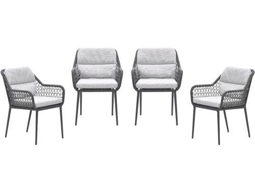 Garden Impressions Toledo tuinstoelen set van 4 donkergrijs