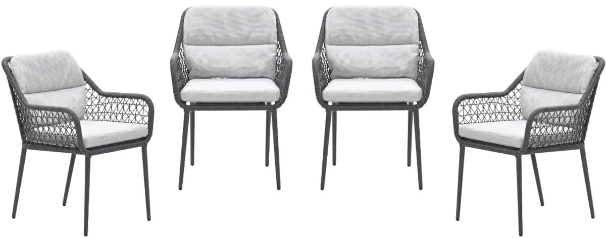 garden impressions toledo tuinstoelen set van 4 donkergrijs