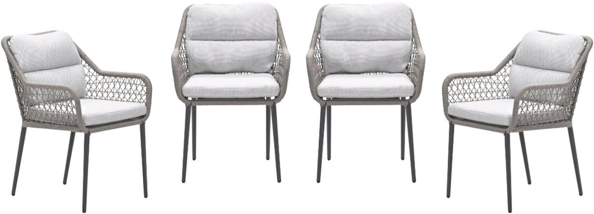 garden impressions toledo tuinstoelen set van 4 taupe
