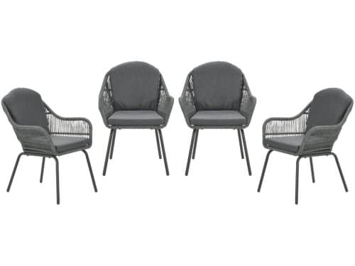 Garden Impressions Triton tuinstoelen set van 4 grijs rope