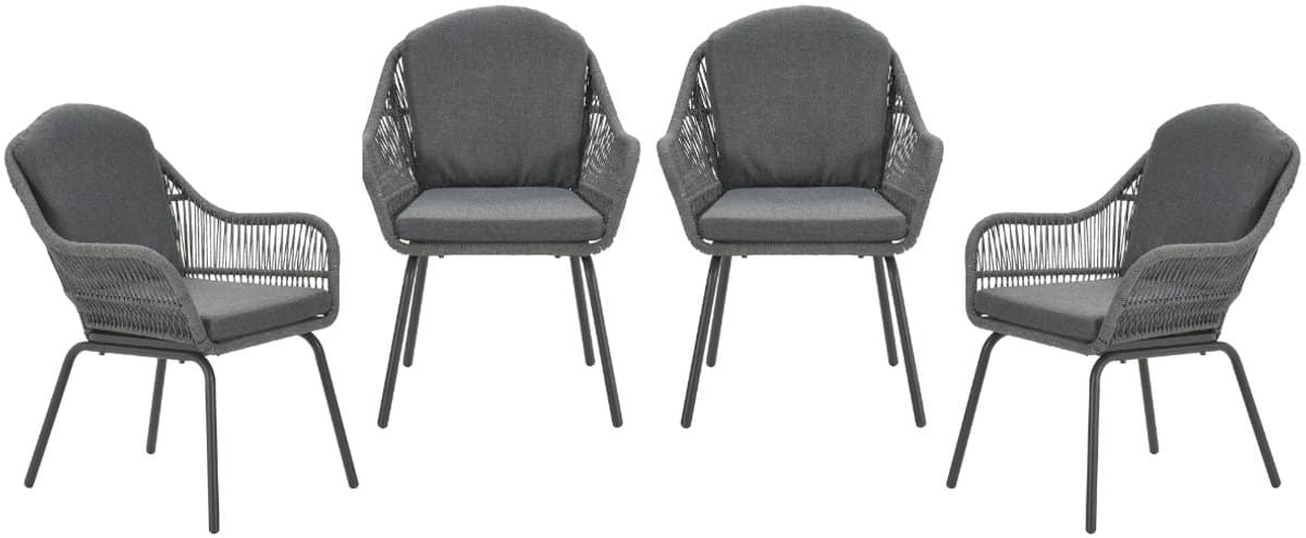 garden impressions triton tuinstoelen set van 4 grijs rope