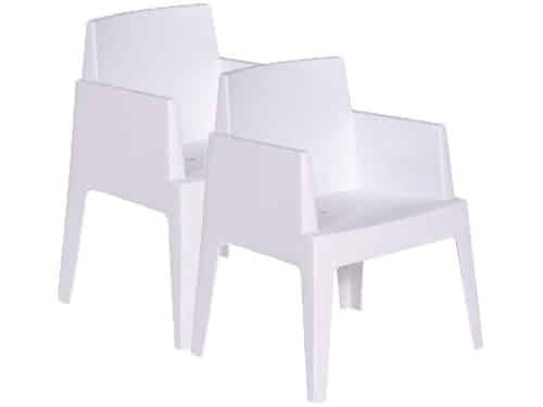 Garden Impressions tuinstoel Box the original wit - 2 stuks