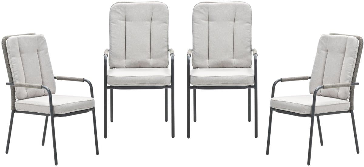 garden impressions venice tuinstoelen set van 4 stapelbaar