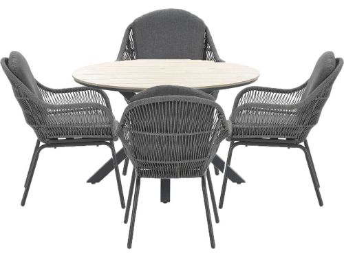 Garden Impressions Yima tuinset 5-delig licht grijs - Tulli tuintafel