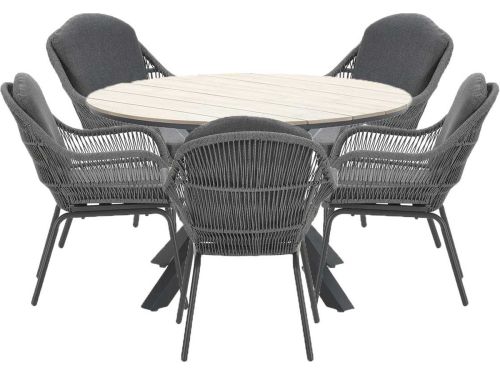 Garden Impressions Yima tuinset 6-delig licht grijs - Tulli tuintafel