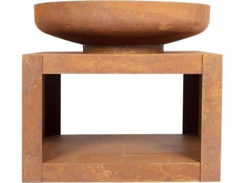 Geoxideerde Vuurplaats met Log Store - Natuurlijke Terrasverwarmer voor Houtverbranding