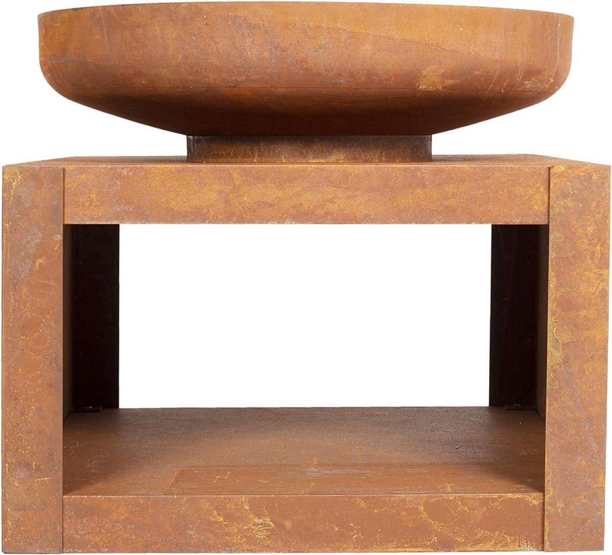 geoxideerde vuurplaats met log store natuurlijke terrasverwarmer voor houtverbranding