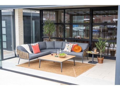 GI Bali loungeset (4-delig) - Naturel Rotan/Carbon Black OP=OP