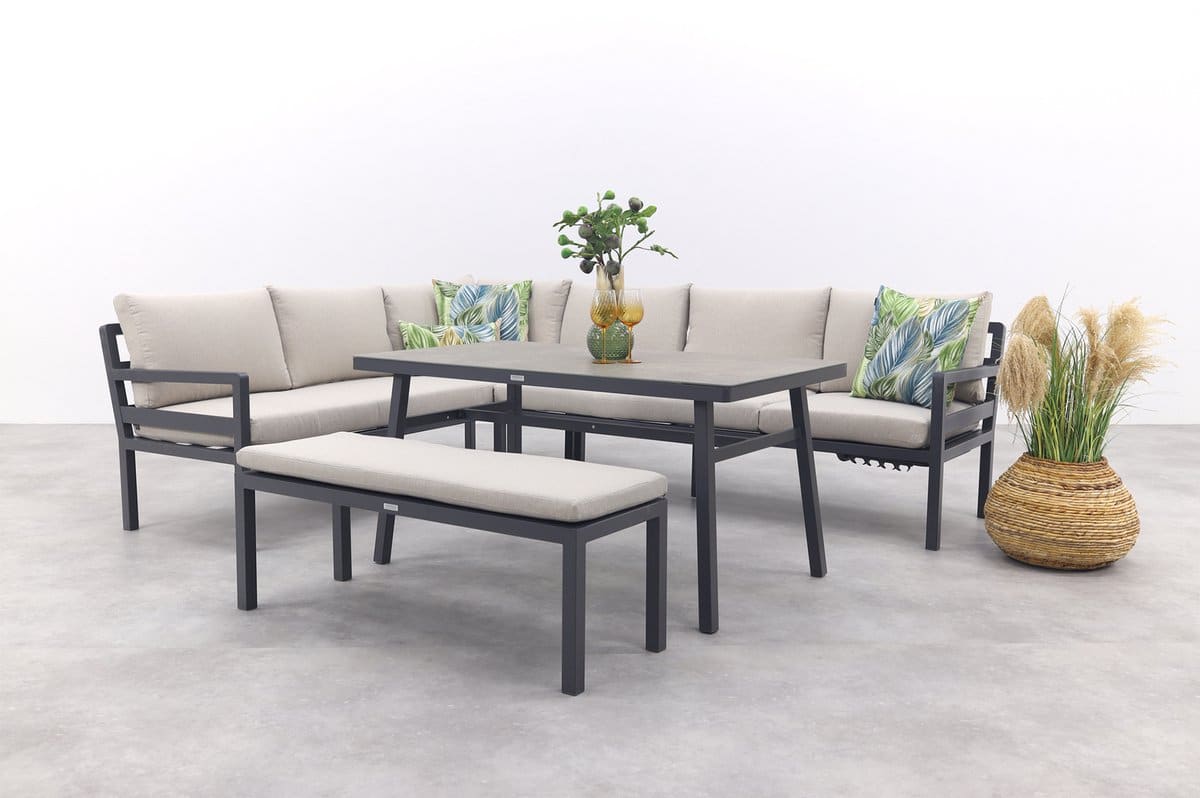 gi corsica lounge dining set links (4 delig) carbon black