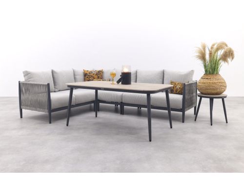 GI Diamo lounge-dining hoekset (5-delig) - Carbon Black/Zand
