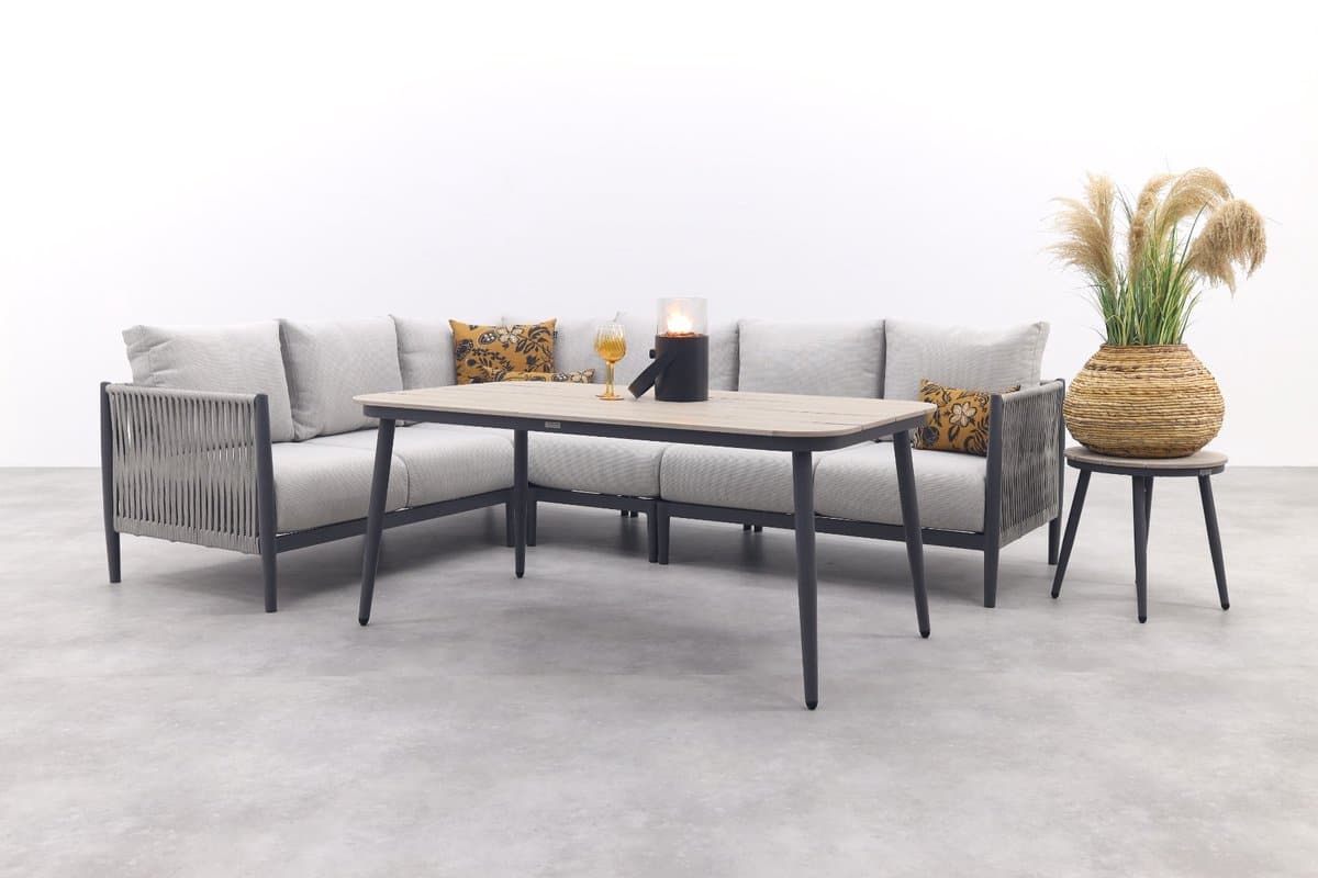 gi diamo lounge dining hoekset (5 delig) carbon black/zand